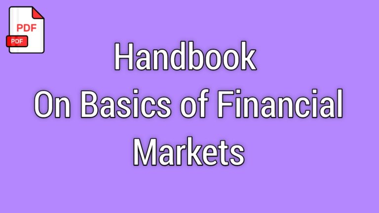 Handbook on Basics of Financial Markets PDF Download